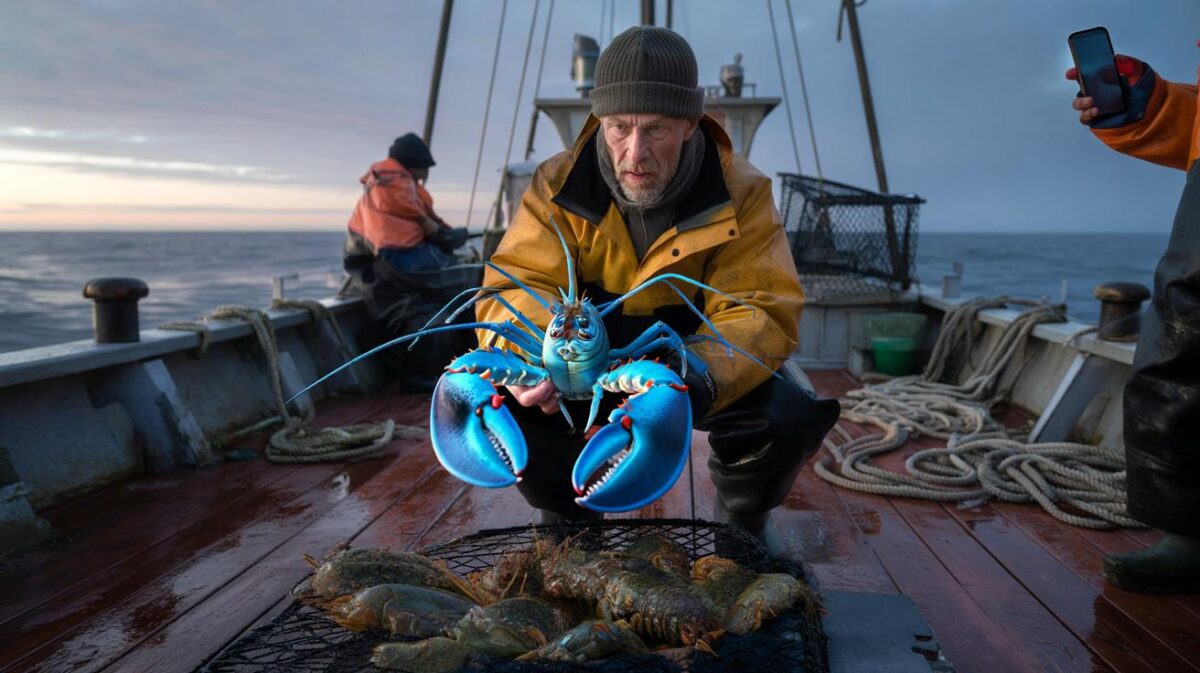 “Een kans van één op 200 miljoen”: visser haalt een elektrischblauwe kreeft met uitzonderlijke kleur uit de Atlantische Oceaan